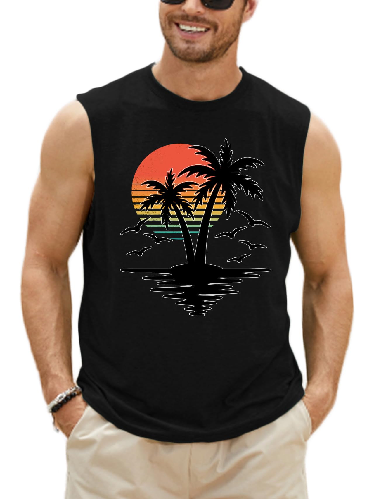4th of July Shirts Mens Muscle Tank Top 1776 Sleeveless Graphic Gym Workout American Flag Shirt