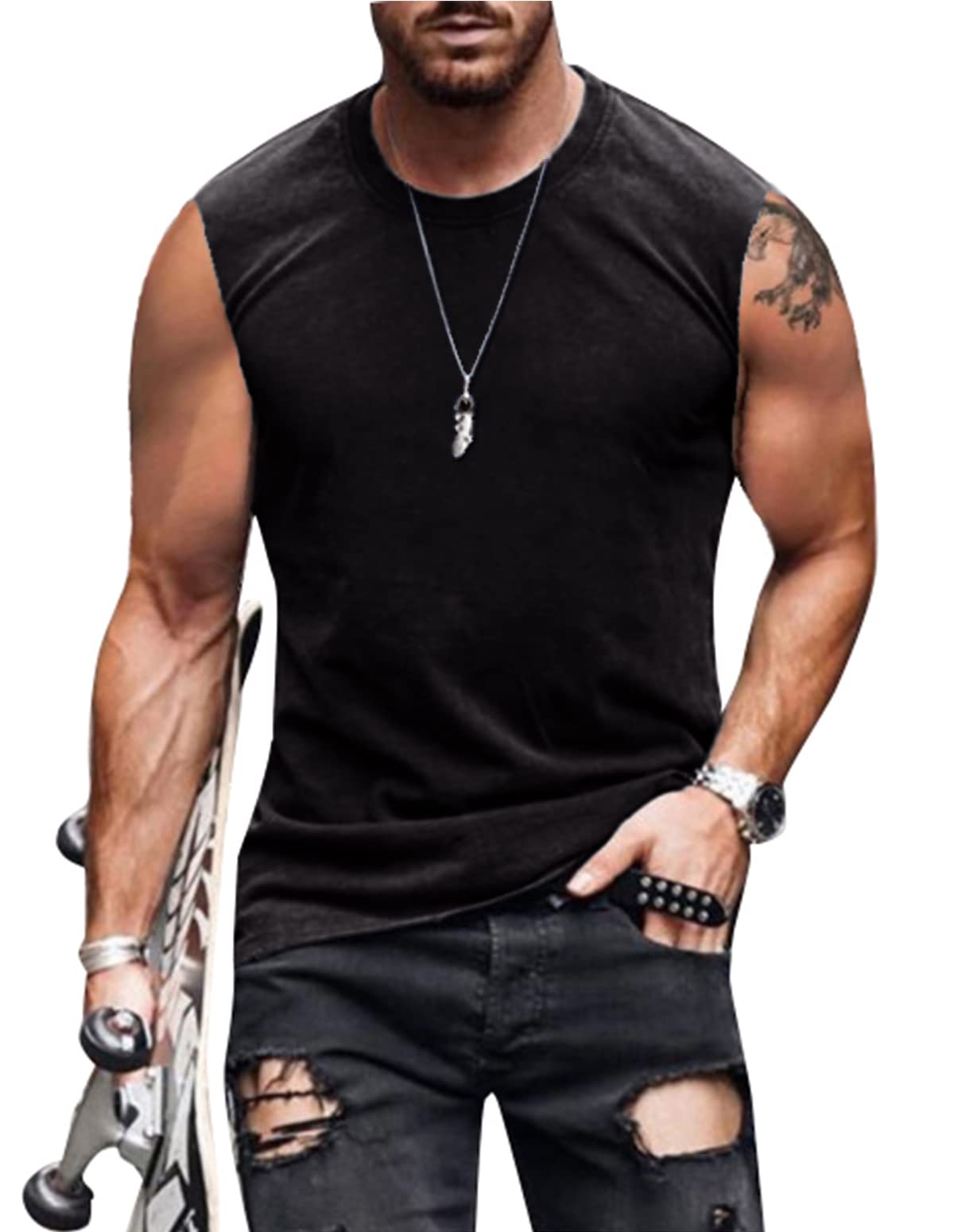 4th of July Shirts Mens Muscle Tank Top 1776 Sleeveless Graphic Gym Workout American Flag Shirt