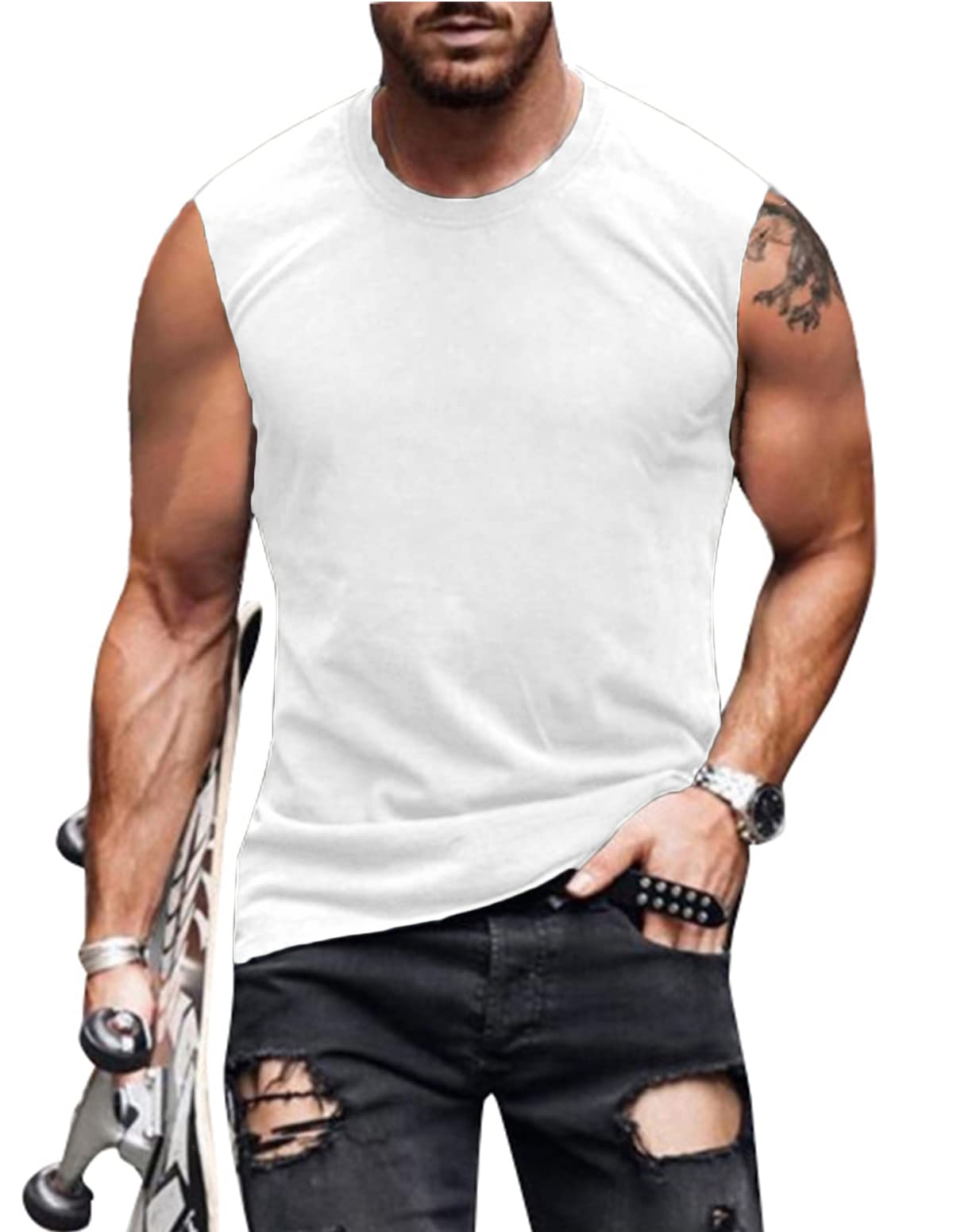 4th of July Shirts Mens Muscle Tank Top 1776 Sleeveless Graphic Gym Workout American Flag Shirt