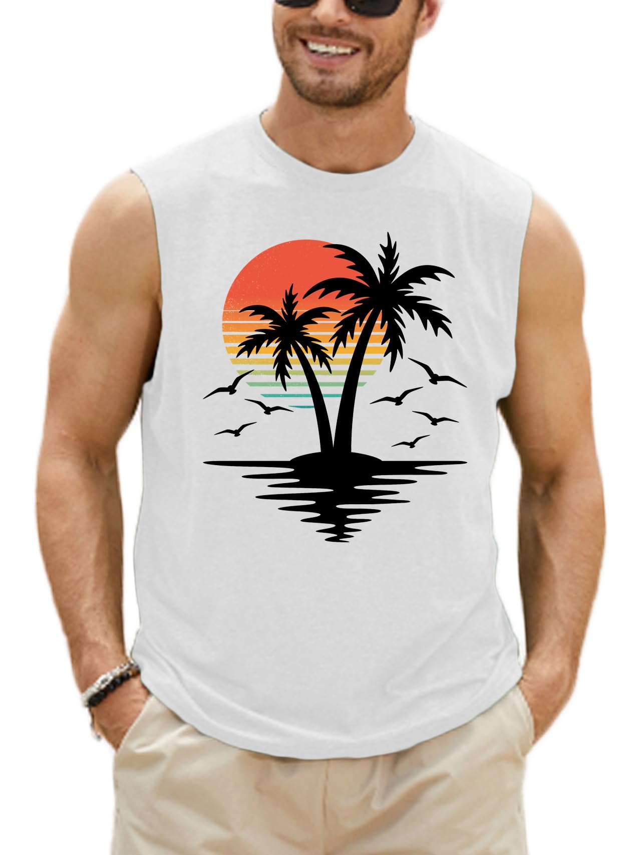 4th of July Shirts Mens Muscle Tank Top 1776 Sleeveless Graphic Gym Workout American Flag Shirt