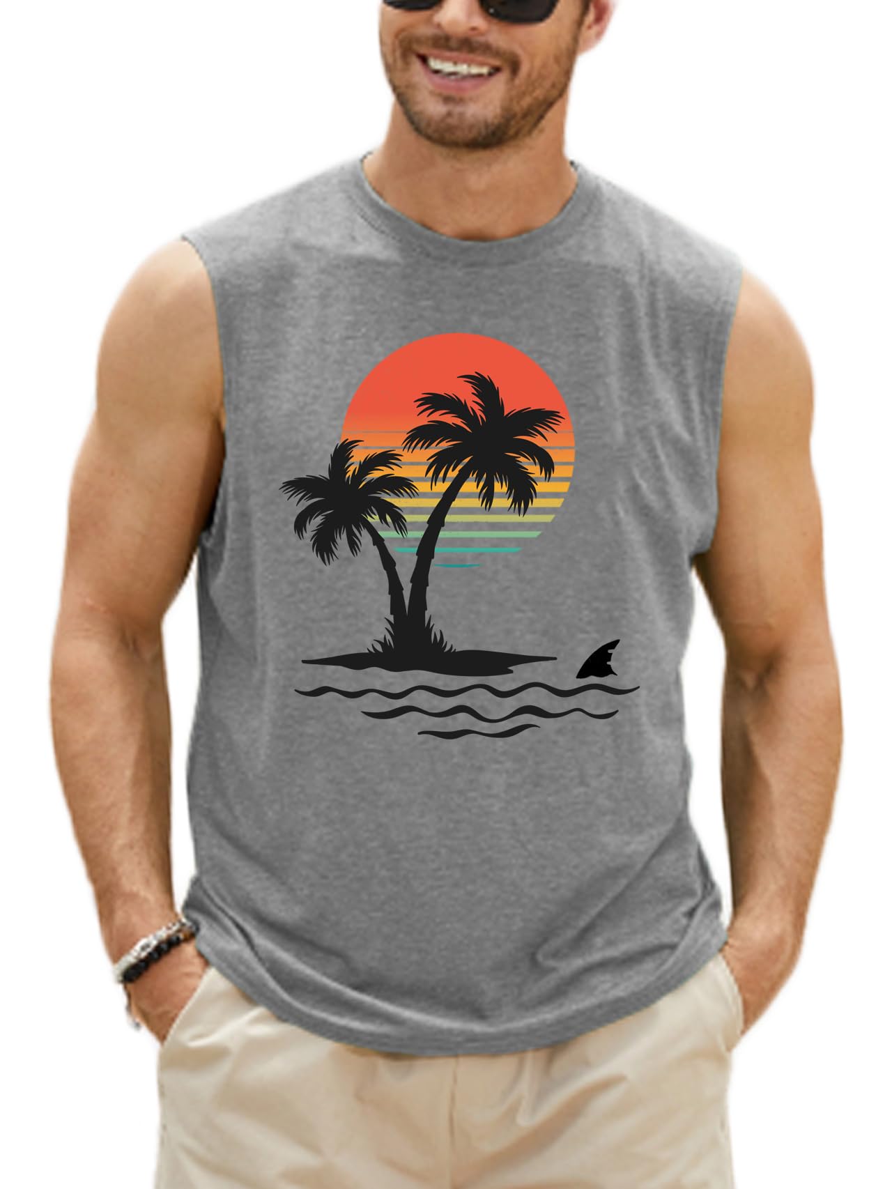 4th of July Shirts Mens Muscle Tank Top 1776 Sleeveless Graphic Gym Workout American Flag Shirt