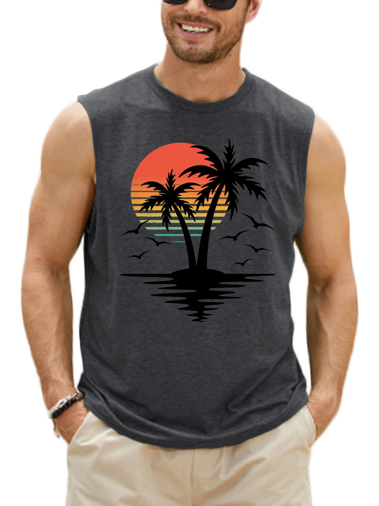 4th of July Shirts Mens Muscle Tank Top 1776 Sleeveless Graphic Gym Workout American Flag Shirt
